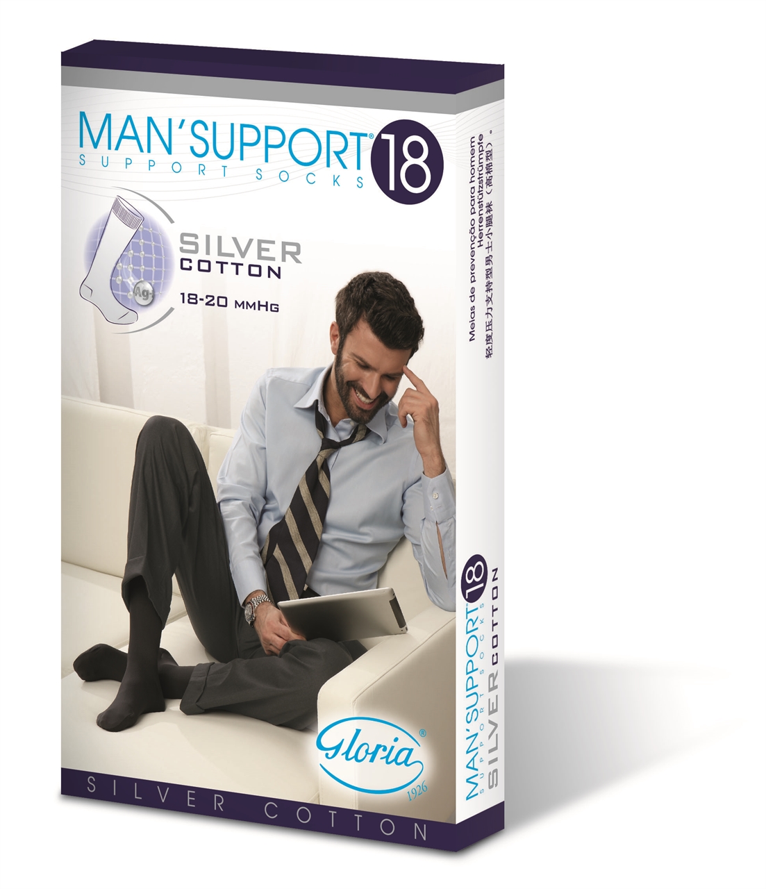 

Gloria Med Man Support 18 Cotton Gambaletto 18mmhg Blu 6