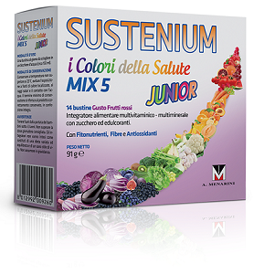 Image of Sustenium I Colori della Salute MIX 5 Junior Integratore Alimentare 14 Bustine Frutti Rossi 970434801