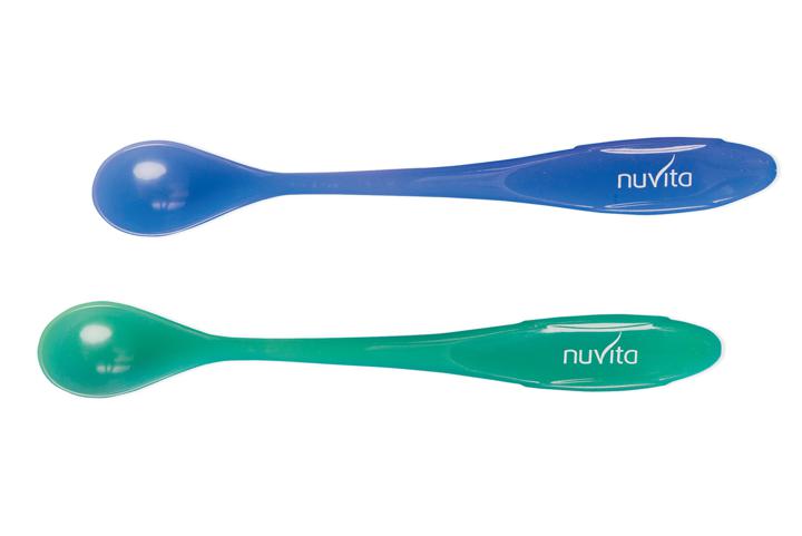 Image of Nuvita Cucchiai Termosensibili Cambia Colore Colori Azzurro/Verde 2 Cucchiai