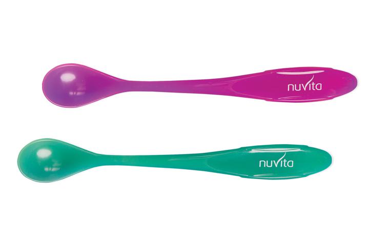Image of Nuvita Cucchiai Termosensibili Colore Rosa/Verde 2 Cucchiai