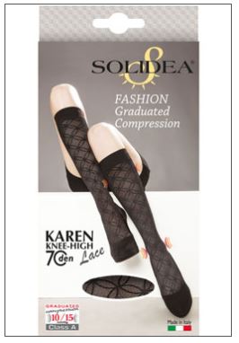 Image of Solidea Karen 70 Lace Knees High Gambaletto in Pizzo Colore Nero Taglia 1 S