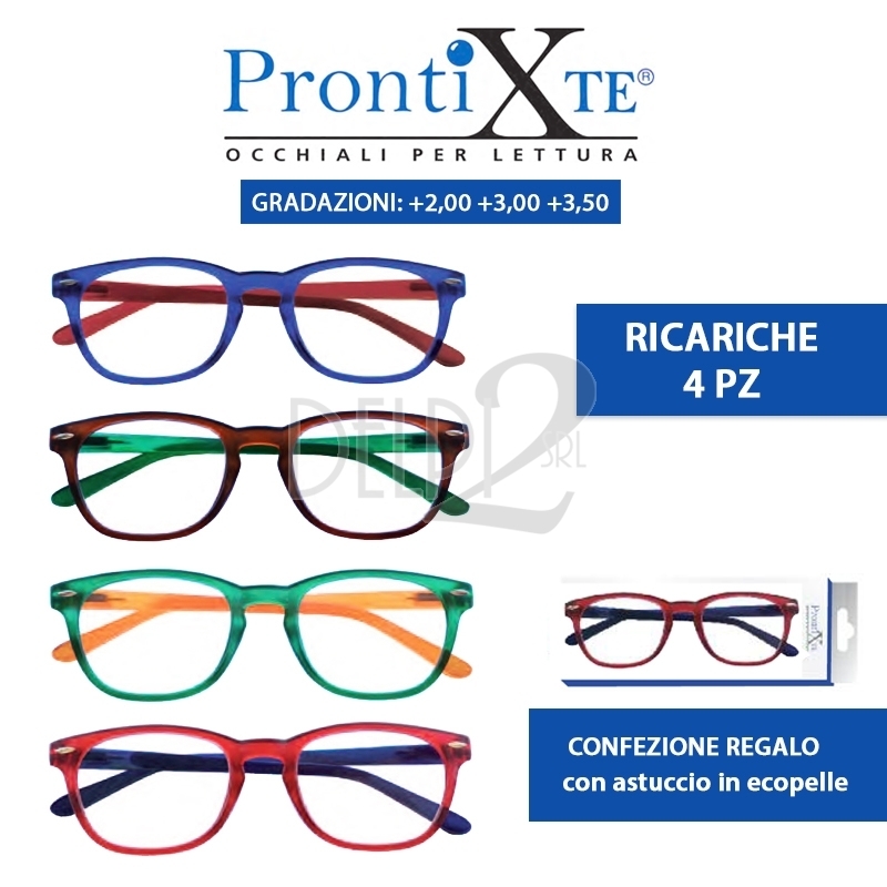 industrie ottiche italiane srl prontixte occhiali ricariche twins +1 4 pezzi donna