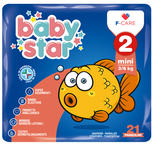Image of Baby Star Pannolini 2 Mini 3-6kg 21 Pezzi