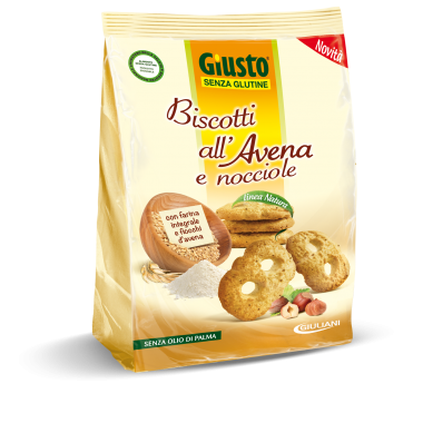 

Giusto Biscotti All'Avena Con Nocciole Senza Glutine 250g