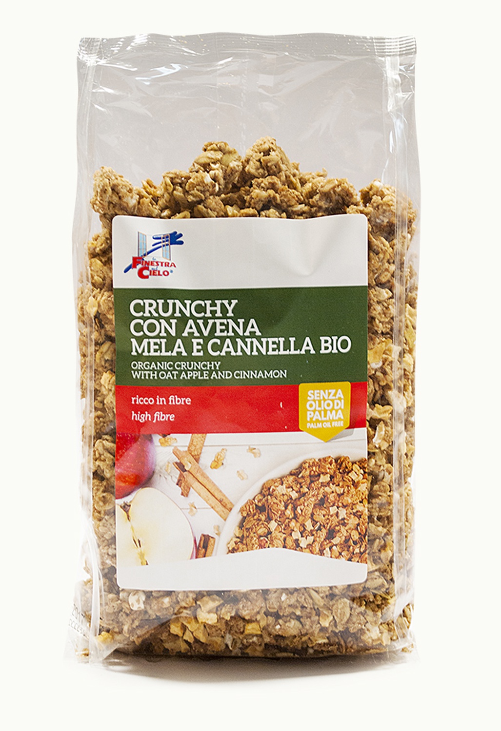 Image of La Finestra Sul Cielo Crunchy Con Avena Mela Cannella Bio 375g033