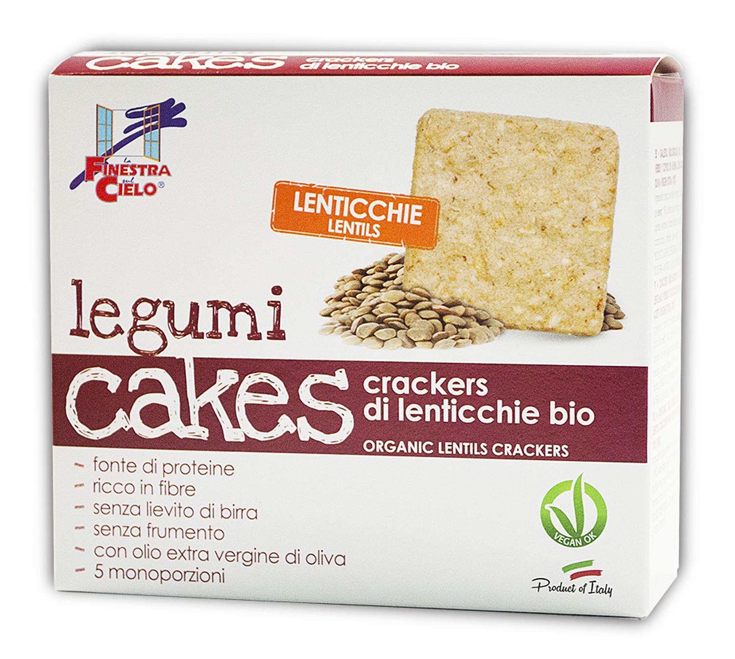 Image of La Finestra Sul Cielo Legumicakes Crackers Di Lenticchie Bio 250g