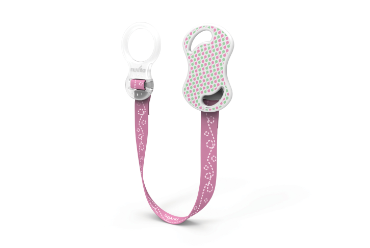 Image of Nuvita Nastrino Porta Succhietto con Anello in Silicone Rosa033