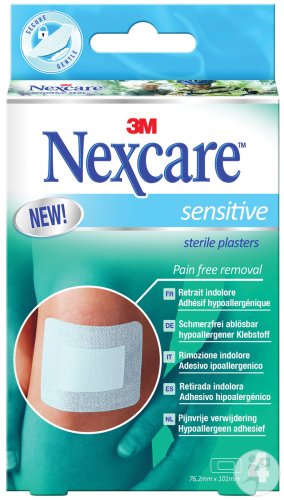 Image of 3m Nexcare Sensitiveposites Sterilized 4uds 7,6 X 10,1cm 7,6 X 10,1cm