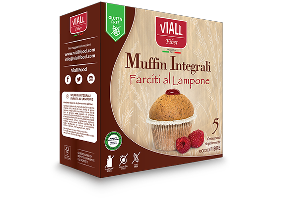 Image of Viall Fiber Muffin Integrali Farciti al Lampone Senza Glutine 185g 972736627