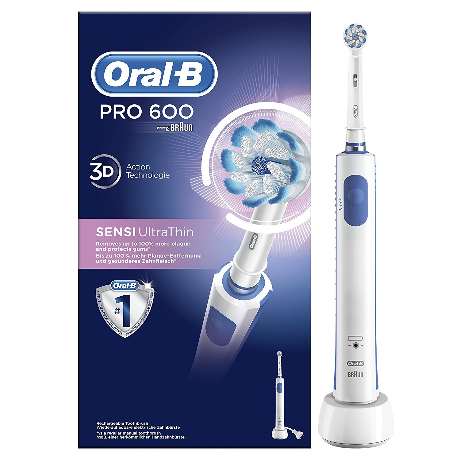 

Oral-B 600 Pro Sensi-Clean Spazzolno Elettrico Ultrathin