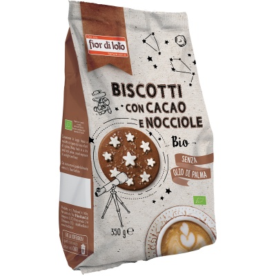 Image of Fior Di Loto Biscotti Con Cacao E Nocciole Bio Senza Olio Di Palma 350g