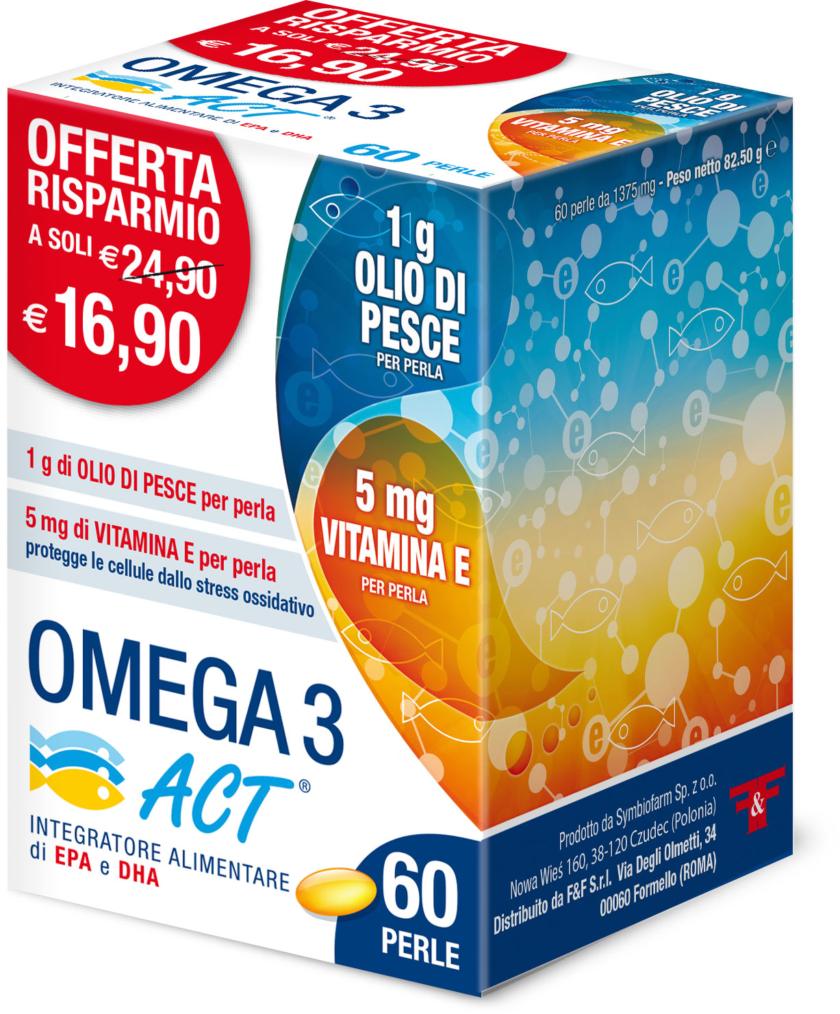 Image of Omega 3 Act 1g Integratore Alimentare 60 Perle