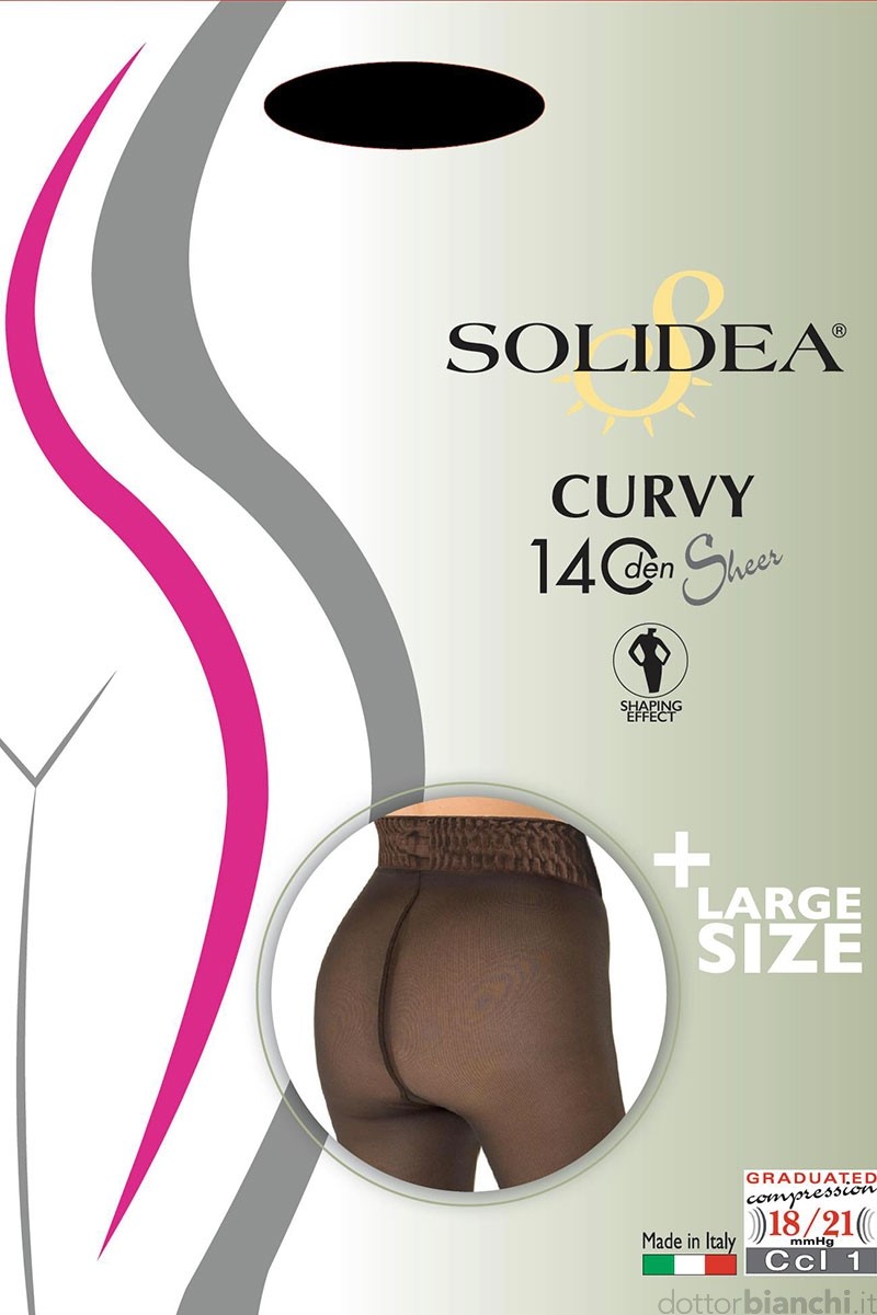 Image of Solidea Curvy 140 Sheer Collant Colore Nero Taglia 2 M-Xl 1 Paio033