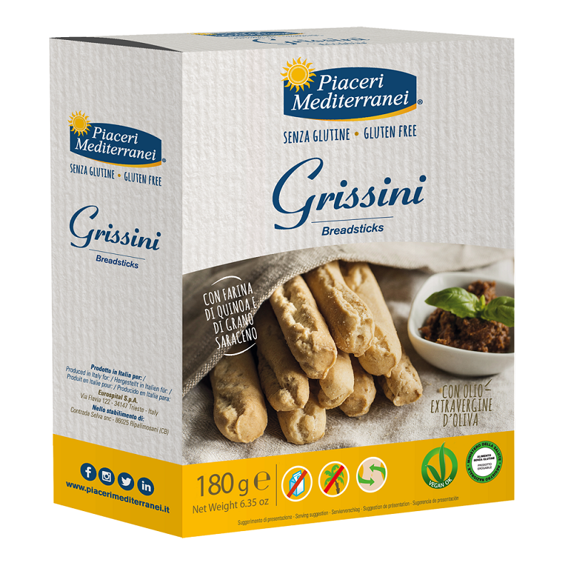 

Piaceri Mediterranei Grissini Senza Glutine 180g