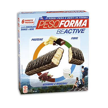 Image of Pesoforma BeActive Barrette Gusto Cioccolato Bianco E Nero 6 Pezzi