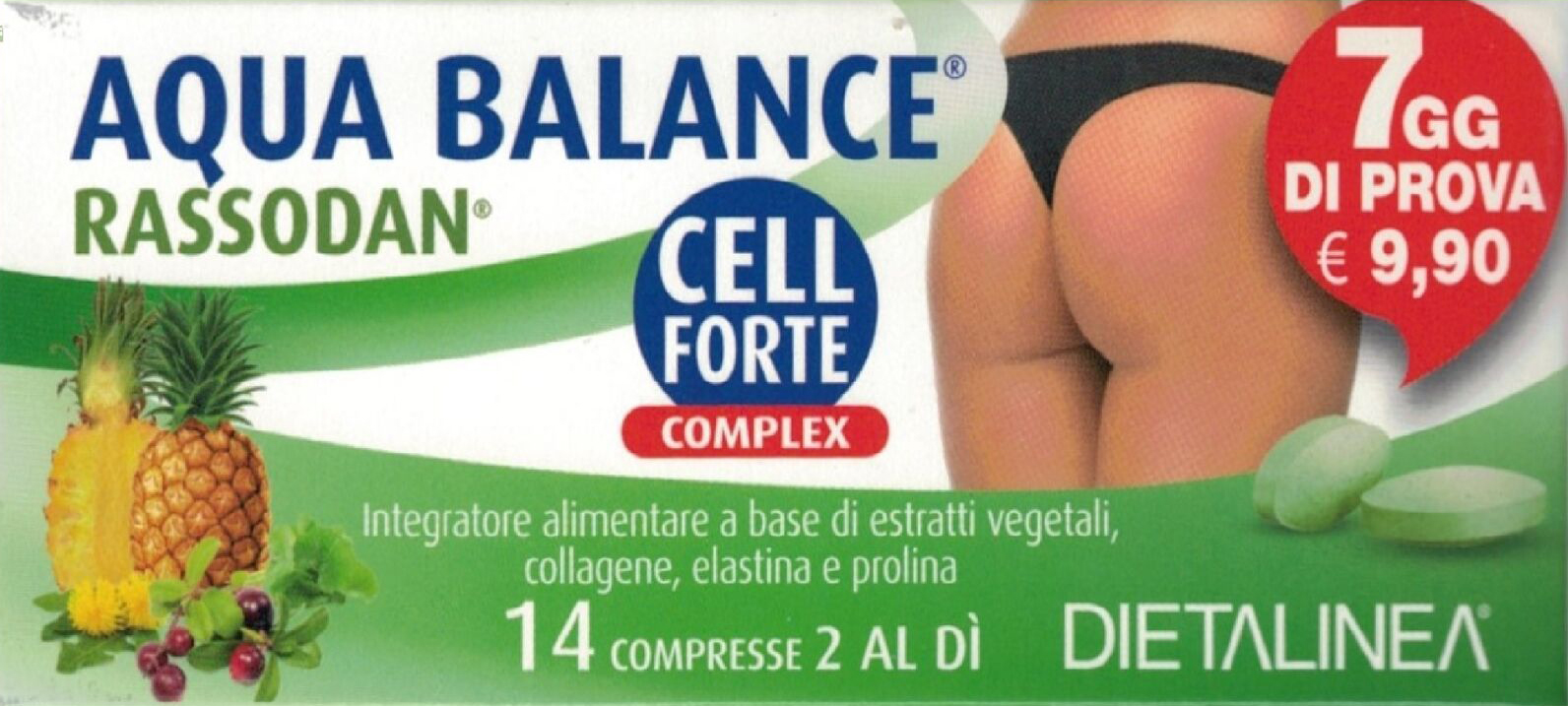 Dietalinea Aqua Balance Rassodan Cell Forte Integratore Alimentare 7 Giorni 14 Compresse