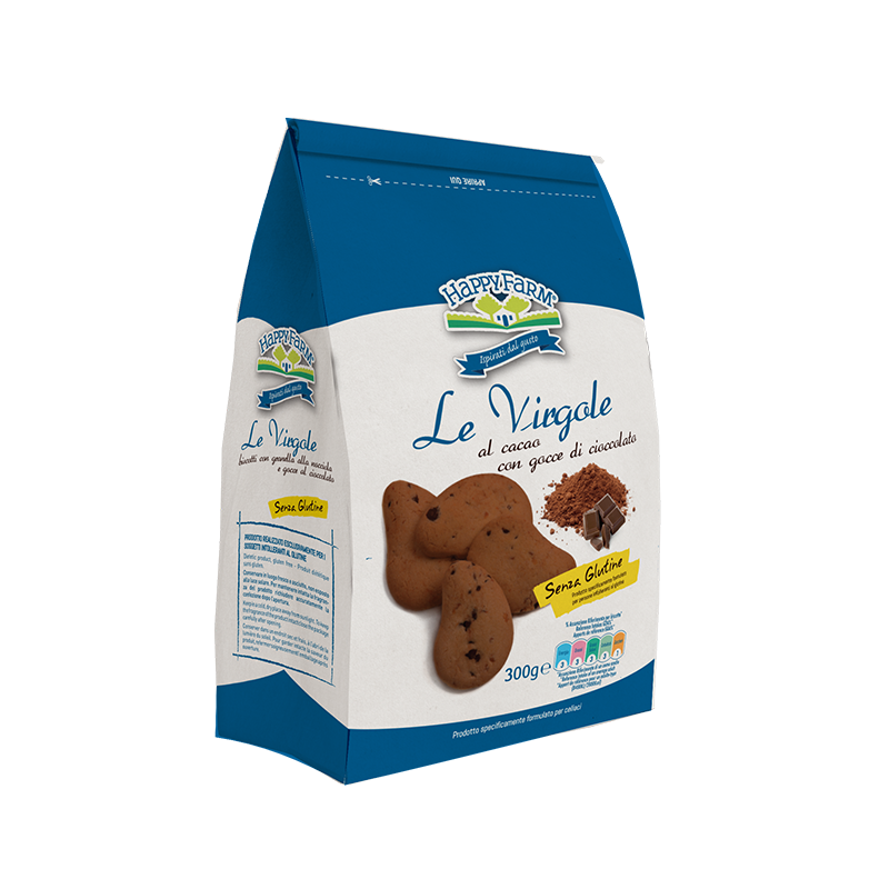 Happy Farm Le Virgole Al Cacao Con Gocce Di Cioccolato Senza Glutine 300g