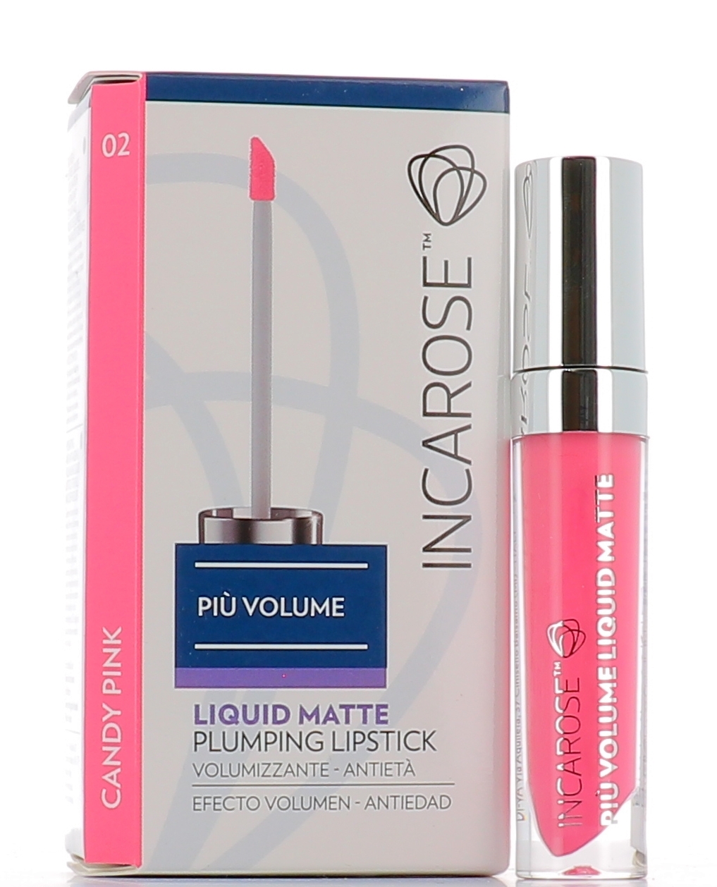 

IncaRose Piu' Volume Liquid Matte Plumping Lipstick Volumizzante Anti-Età Colore 02 Candy Pink