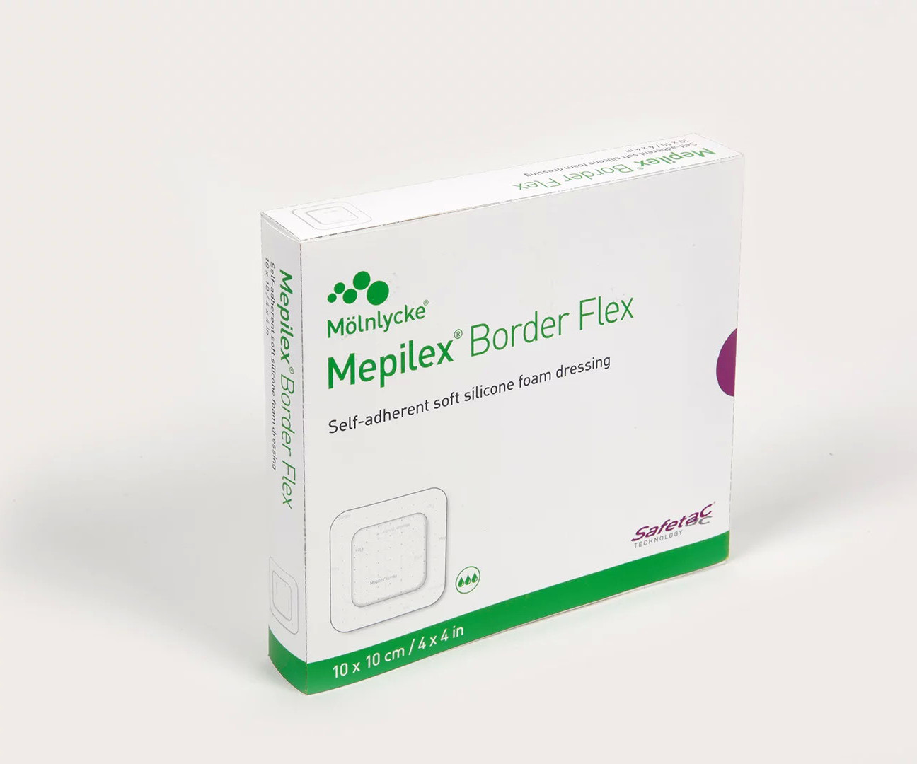 Image of Mölnlycke(R) Mepilex(R) Border Flex Medicazione Multiuso All-In-One In Schiuma Con Safetac(R) Misura 7,5x7,5cm 5 Pezzi