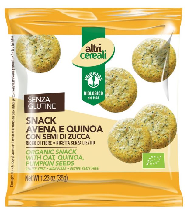 

Altri Cereali Snack Avena E Quinoa Con Semi Di Zucca Probios 35g