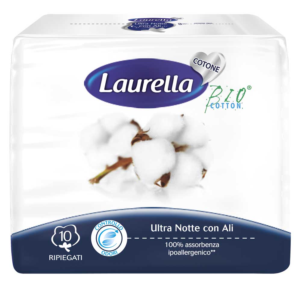 Image of Assorbenti Ultra Notte Laurella Cotone 10 Pezzi