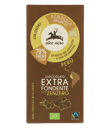 

Cioccolato Extra 70% Fondente Con Zenzero Biologico Alce Nero 50g