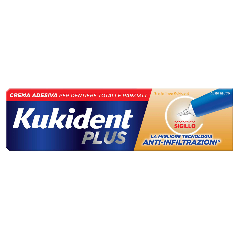 

Crema Adesiva Per Dentiere Kukident PLUS Sigillo 40g Gusto Neutro