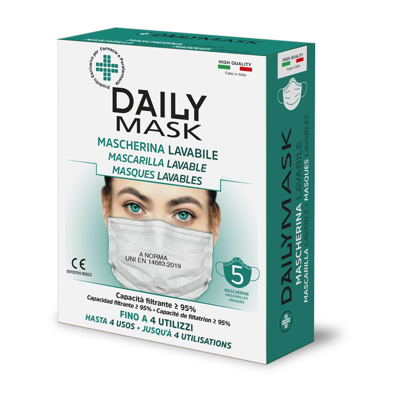 

DAILY MASK Mascherina Lavabile Per Adulti 5 Pezzi