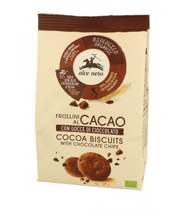 Image of Frollini Al Cacao Con Gocce Di Cioccolato Biologici Alce Nero 250g