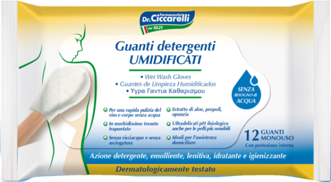 Guanti Detergenti Umidificati Ciccarelli 12 Pezzi