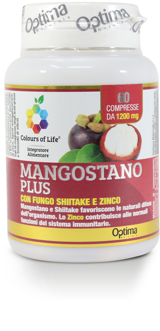 Image of Mangostano Plus Con Fungo Shiitake E Zinco Colours Of Life(R) Optima Naturals 60 Compresse
