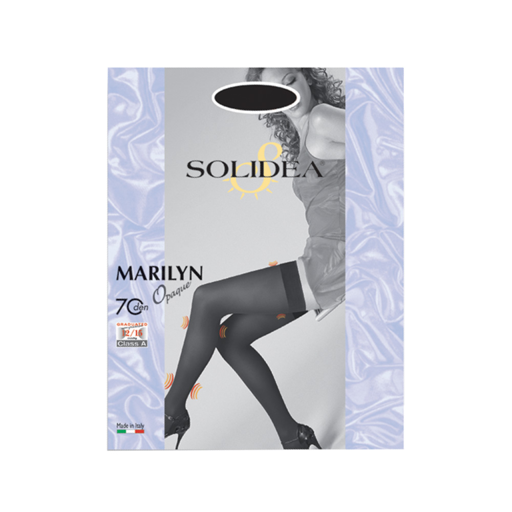 Image of Marilyn Calze Autoreggenti 70 Den Opaque Solidea(R) Colore Nero Taglia 4-L 1 Paio
