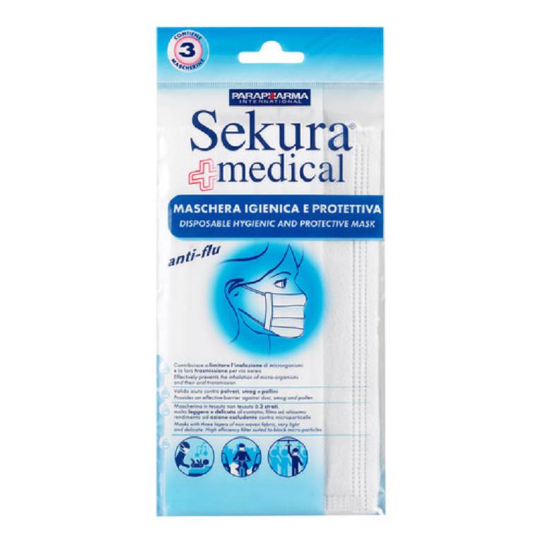 

Mascherina Igienica Protettiva Sekura® Medical 3 Pezzi