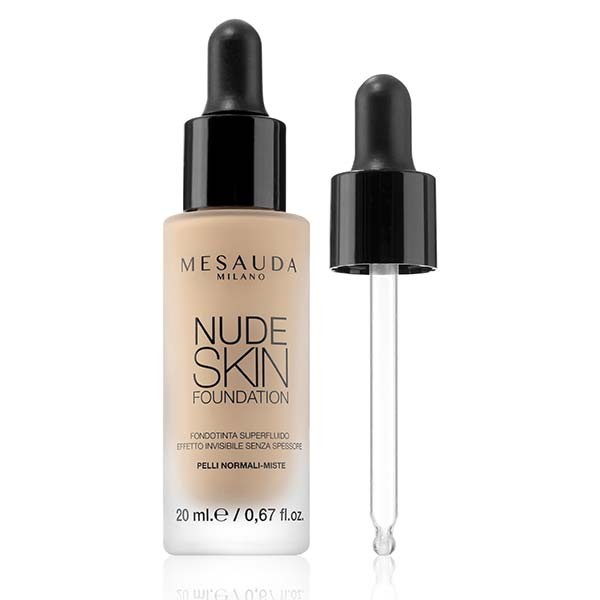 Image of Mesauda Nude Skin Foundation Fondotinta Superfluido Effetto Invisibile Senza Spessore Colore 402 Natural Rose033