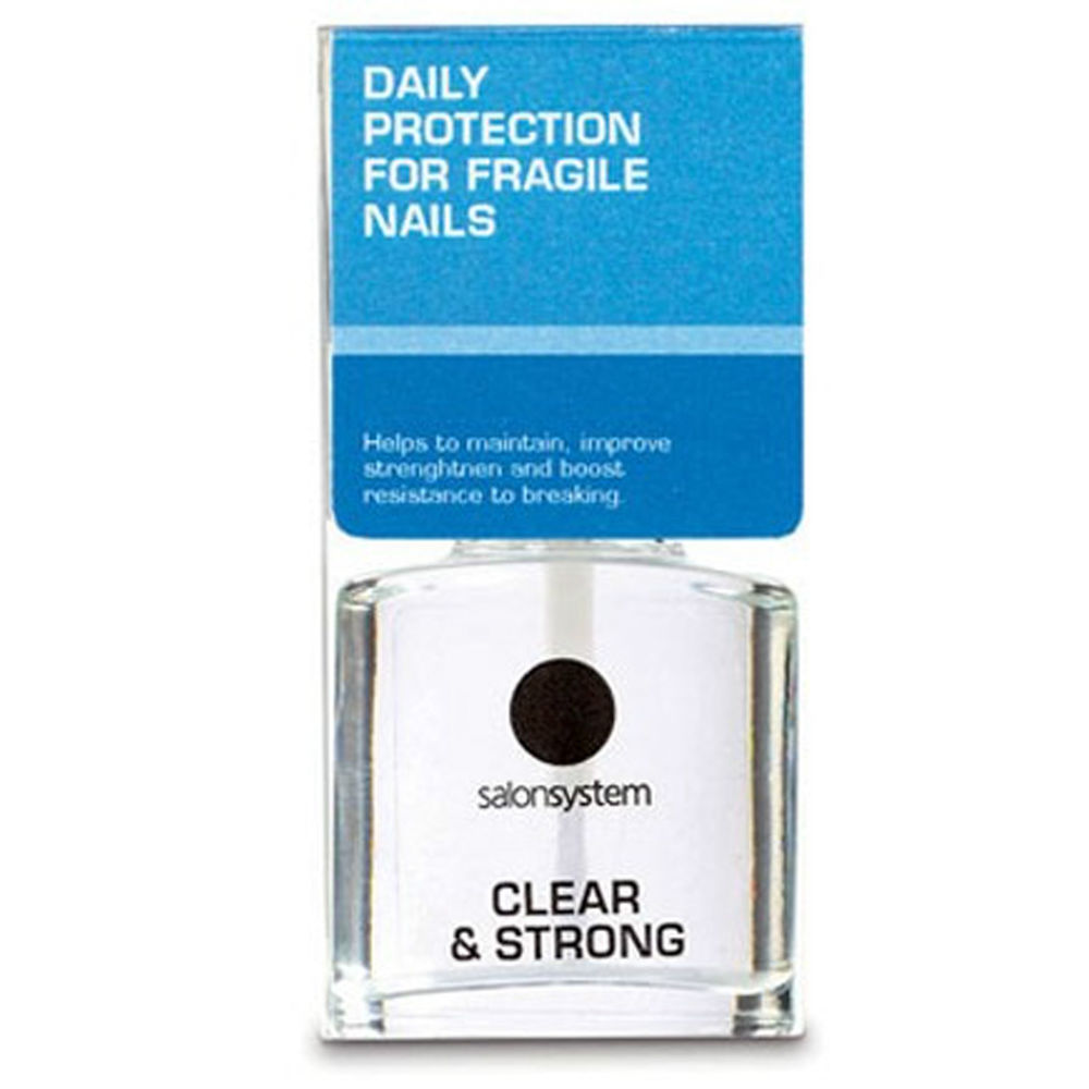 Image of Salon System Clear & Strong Daily Protection For Fragile Nail Protezione Unghie Fragili 15ml