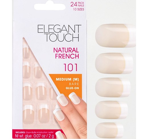 Image of Uragme Elegant Touch Natural French Unghie Finte Colore 101 French Bare 24 Unghie