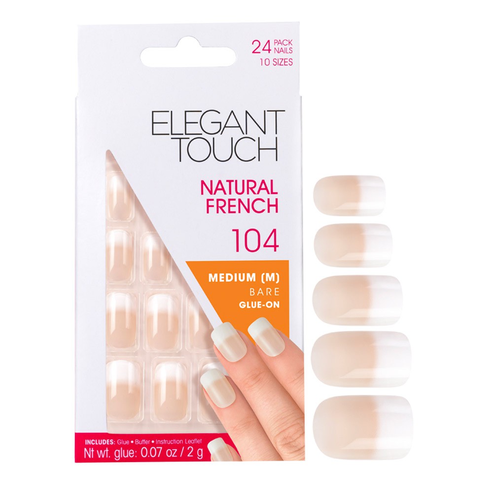 Image of Uragme Elegant Touch French Manicure 104 Unghie Medie American Bare