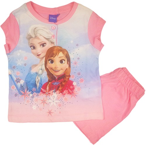 Image of Pigiama maglia maglietta pantaloncino bimba bambina Disney Frozen rosa 3A