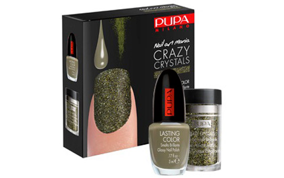 Image of Pupa Nail Art Crazy Crystals Smalto Effetto Cristallo Colore 012 Verde Militare033