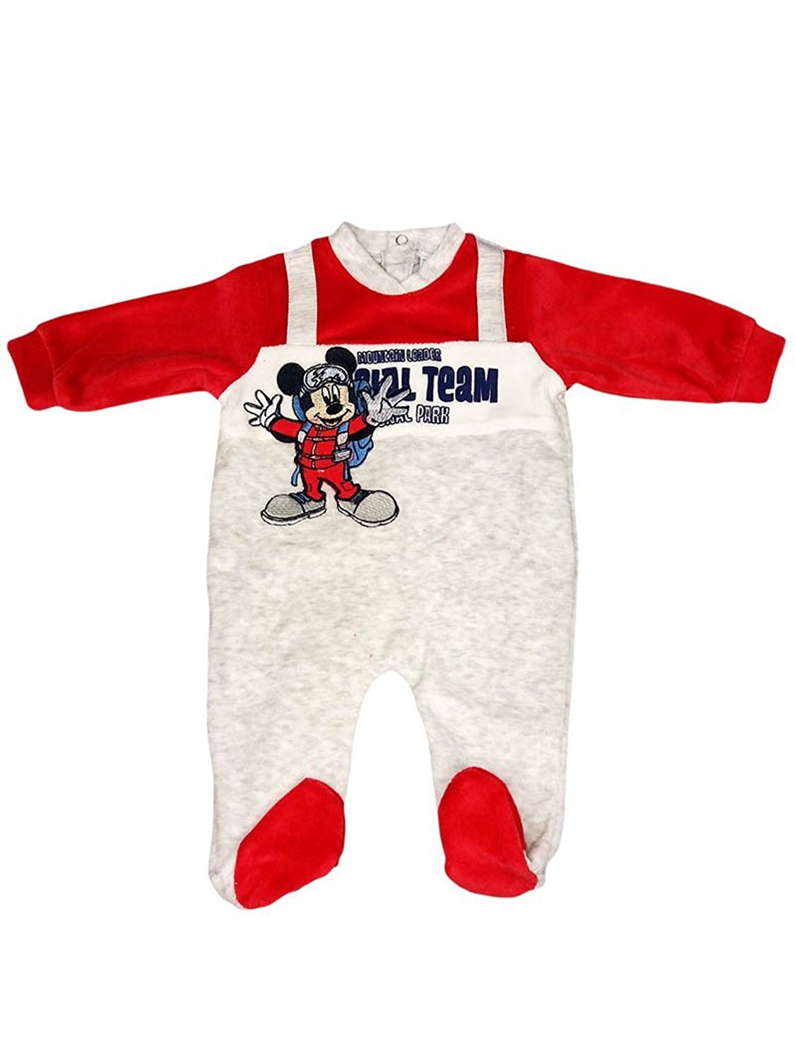 Image of Tuta tutina ciniglia bimbo neonato Ellepi Disney baby Mickey rosso grigio 1 m033