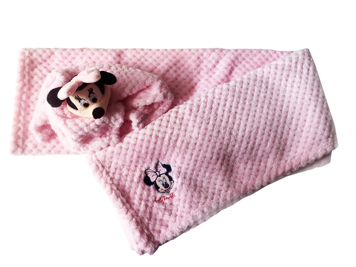 Image of Set 2pz confezione regalo copertina coperta culla carrozzina con dou dou bimba neonato ellepi Disney baby Minnie rosa TU
