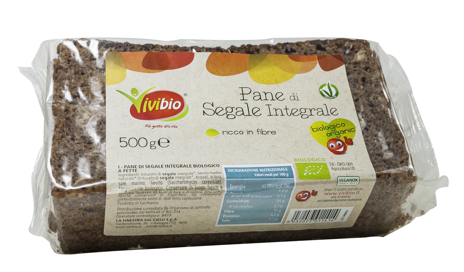 Image of Pane Di Segale Integrale Bio Vivibio(R) 500g033