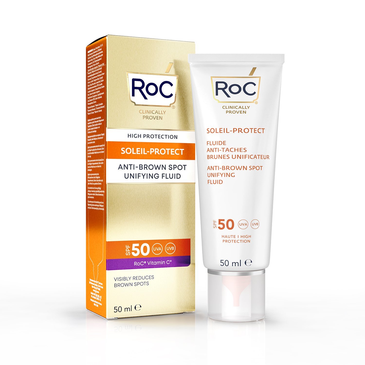 

SOLEIL PROTECT Fluido Viso Uniformante Anti Macchie SPF50+ RoC 50ml