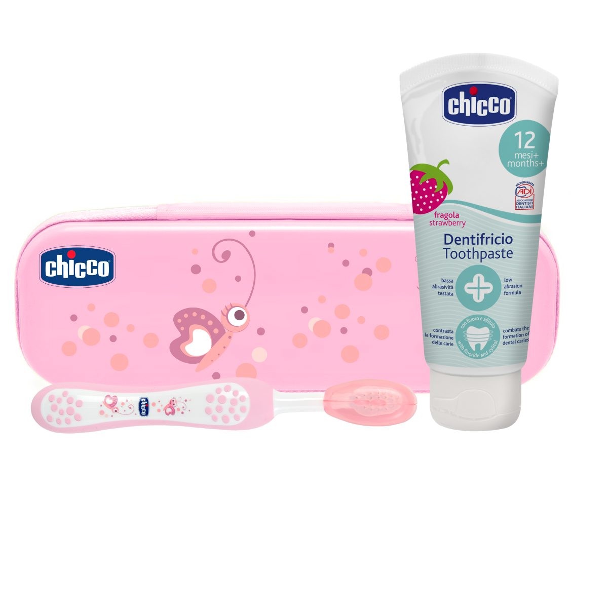 Image of Set Primi Dentini Rosa 12m+ Chicco(R) 2 Parti033