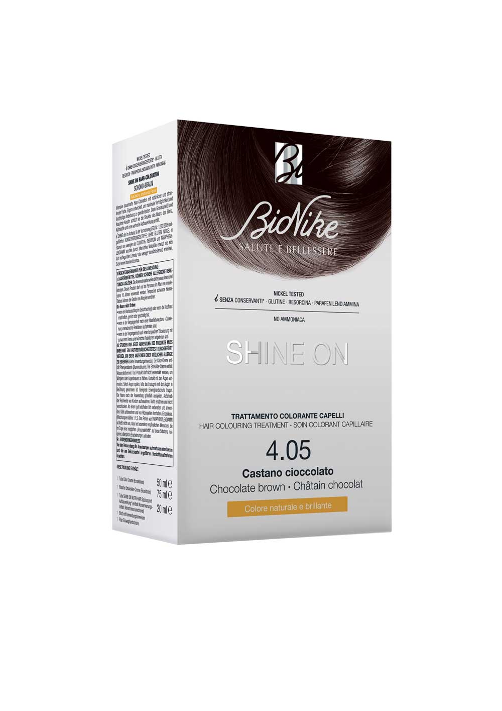 Image of Shine On Trattamento Colorante Capelli Castano Cioccolato 4.05 BioNike033