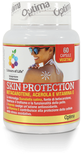 Image of Skin Protection Betacarotene Acerola e Vitamina E Colours Of Life Optima Naturals 60 Capsule
