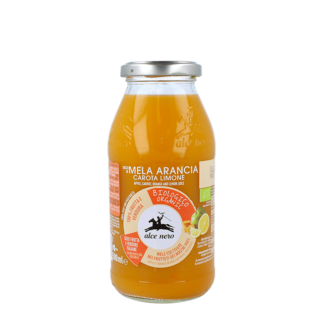 

Succo 100% Di Mela Arancia Carota Limone Biologico Alce Nero 500ml