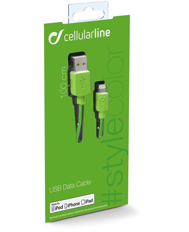Image of USB Cable #Stylecolor - Lightning Cellularline 1 Cavo Dati Verde