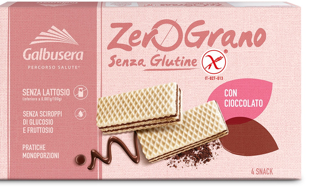Image of ZeroGrano Wafer Con Cioccolato Senza Glutine Galbusera 180g