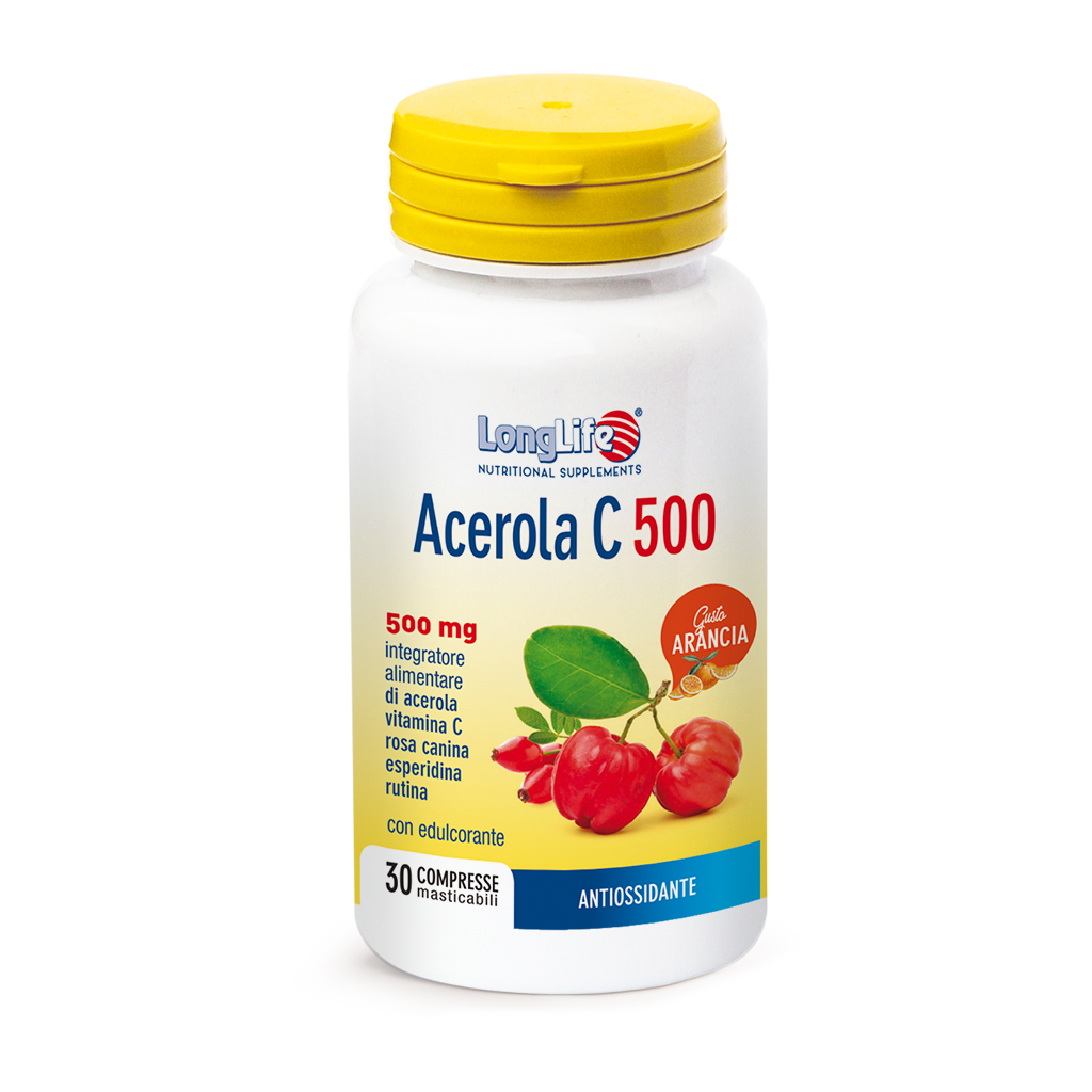 Image of Acerola C 500 LongLife 30 Compresse Masticabili Arancia